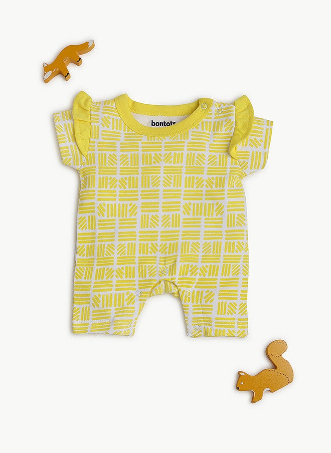 Bontots Infant Girls Organic Cotton Ruffle Romper - Image 2